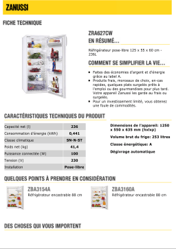 Zanussi ZRA627CW Manuel utilisateur