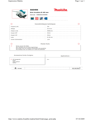 Manuel du propriétaire | Makita 5604RK Manuel utilisateur | Fixfr