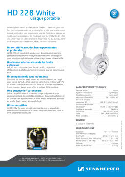 Sennheiser HD 228 WHITE Manuel utilisateur