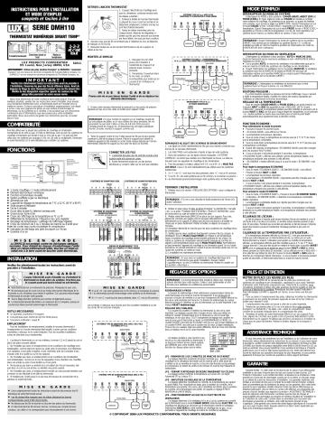 Manuel du propriétaire | Aeg-Electrolux LUX DMH110 Manuel utilisateur | Fixfr