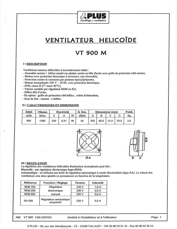 Manuel du propriétaire | S.PLUS VT 900 M Manuel utilisateur | Fixfr