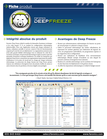 Manuel du propriétaire | FARONICS DEEP FREEZE Manuel utilisateur | Fixfr