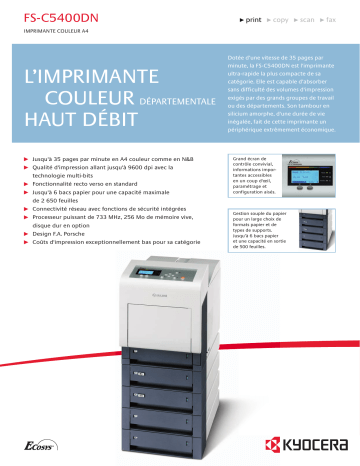 Manuel du propriétaire | KYOCERA FS-C5400DN Manuel utilisateur | Fixfr