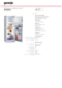 Gorenje RF6325W Manuel utilisateur