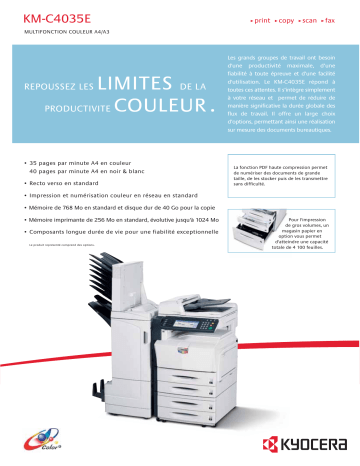 Manuel du propriétaire | KYOCERA KM-C4035E Manuel utilisateur | Fixfr