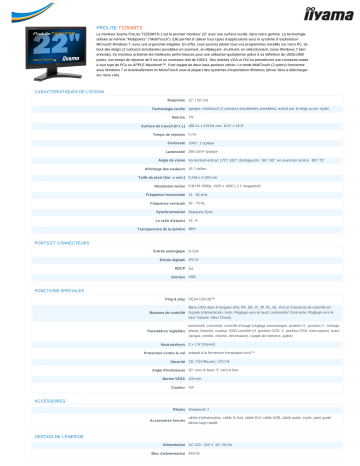 Manuel du propriétaire | iiyama T2250MTS Manuel utilisateur | Fixfr