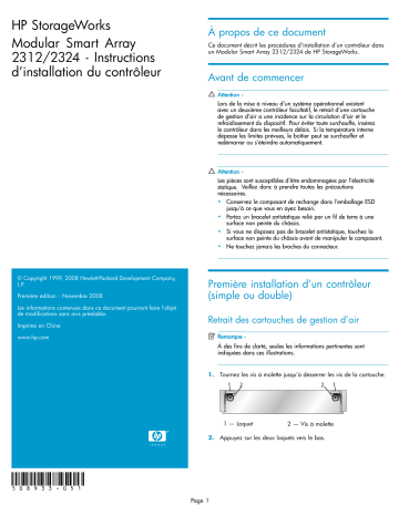 Manuel du propriétaire | HP STORAGEWORKS 2000FC MODULAR SMART ARRAY Manuel utilisateur | Fixfr