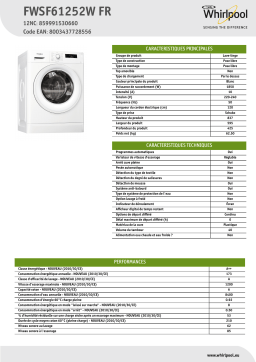 Whirlpool FRESHCARE FWSF61252WFRFWSF61252WFRFWSF 61252W Manuel utilisateur