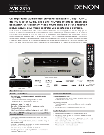 Manuel du propriétaire | Denon AVR-2310 Manuel utilisateur | Fixfr