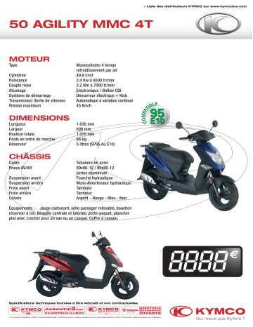 Manuel du propriétaire | KYMCO 50 AGILITY MMC 4T Manuel utilisateur | Fixfr