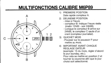 Manuel du propriétaire | Festina M6P89 Manuel utilisateur | Fixfr