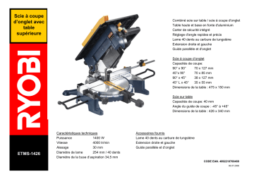 Manuel du propriétaire | Ryobi ETMS-1426 Manuel utilisateur | Fixfr