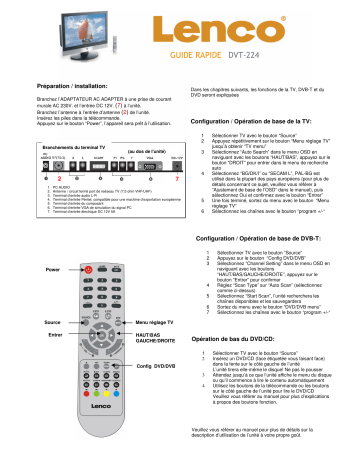 Manuel du propriétaire | Lenco DVT-224 Manuel utilisateur | Fixfr