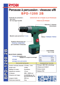 Ryobi BPD-1200 2B Manuel utilisateur