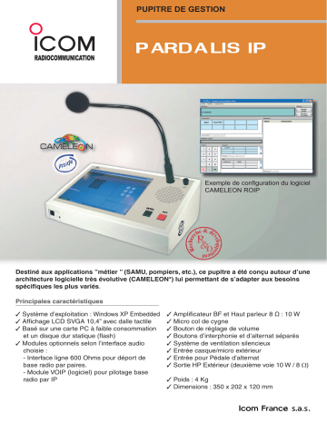 Manuel du propriétaire | ICOM CAMELEON PARDALIS IP Manuel utilisateur | Fixfr