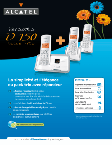 Manuel du propriétaire | ATLINKS VERSATIS D150 VOICE TRIO Manuel utilisateur | Fixfr