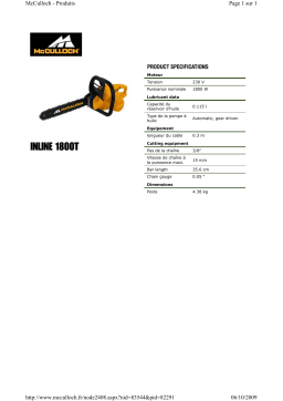 MC CULLOCH Inline1800T Manuel utilisateur