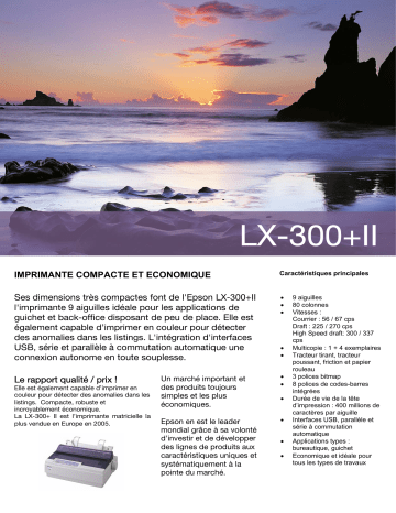 Manuel du propriétaire | Epson LX-300+II Manuel utilisateur | Fixfr