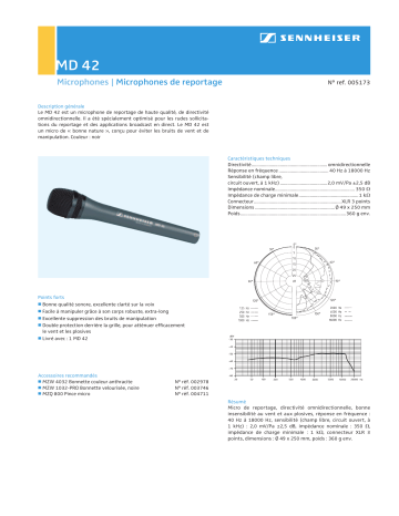 Manuel du propriétaire | Sennheiser MD 42 Manuel utilisateur | Fixfr