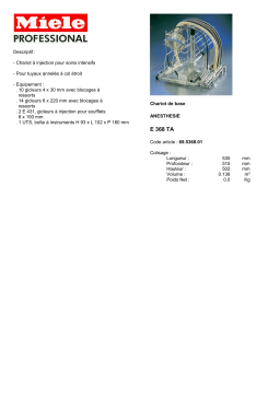 Miele E 368 DESCRIPTIF Manuel utilisateur