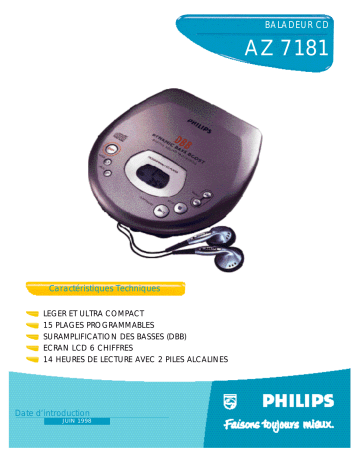 Manuel du propriétaire | Philips AZ7181 Manuel utilisateur | Fixfr