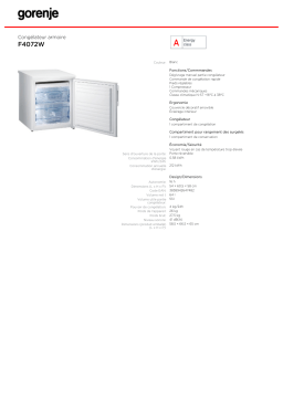 Gorenje F4072W Manuel utilisateur