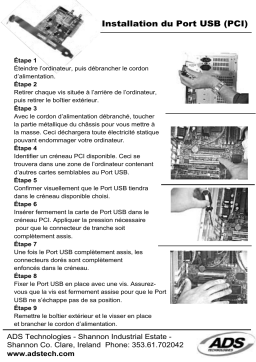 ADS Tech USB PORT PCI USBX-500 Manuel utilisateur