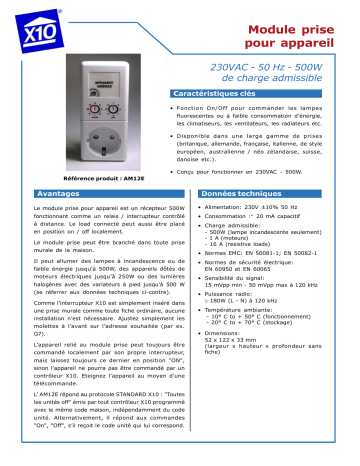 Manuel du propriétaire | X10 AM12E Manuel utilisateur | Fixfr