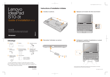 Manuel du propriétaire | Lenovo IDEAPAD S10-3T Manuel utilisateur | Fixfr