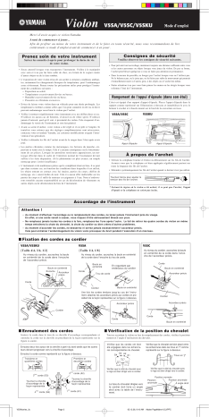 Manuel du propriétaire | Yamaha V5SA/V5SC Manuel utilisateur | Fixfr