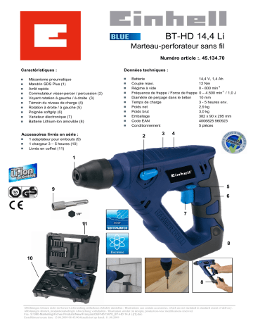 Manuel du propriétaire | EINHELL BT-HD 14.4 LI Manuel utilisateur | Fixfr