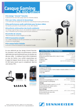 Sennheiser CX 400 GAME Manuel utilisateur