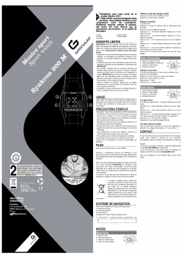 GEONAUTE MONTRE SPORT SYNKRON 200M Manuel utilisateur