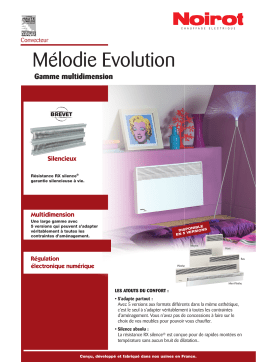 Noirot MELODIE EVOLUTION Manuel utilisateur