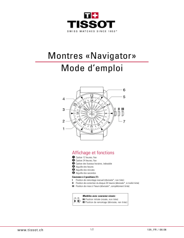 Manuel du propriétaire | Tissot MONTRES NAVIGATOR Manuel utilisateur | Fixfr