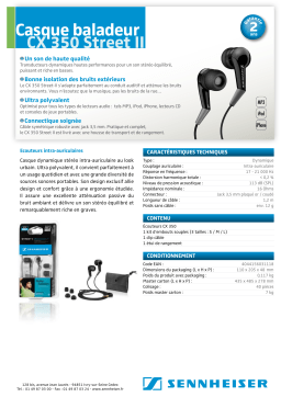 Sennheiser CX 350 STREET Manuel utilisateur