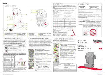 Manuel du propriétaire | Britax KIDFIX SL SICT Manuel utilisateur | Fixfr