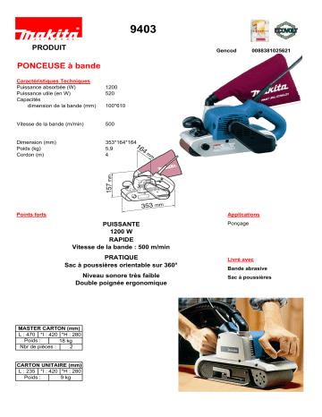 Manuel du propriétaire | Makita 9403 Manuel utilisateur | Fixfr