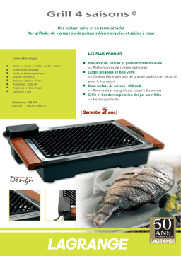 LAGRANGE GRILL 4 SAISONS Manuel utilisateur