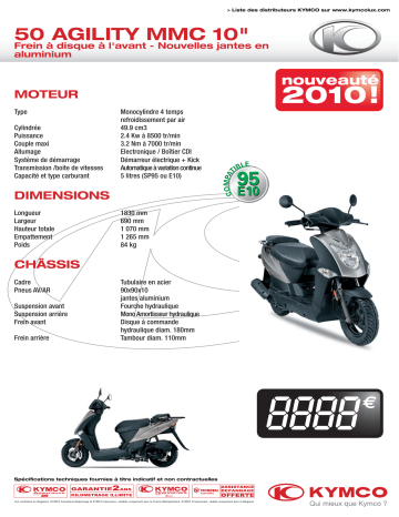 Manuel du propriétaire | KYMCO 50 AGILITY MMC 10 Manuel utilisateur | Fixfr