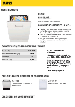 Zanussi ZDT111 Manuel utilisateur