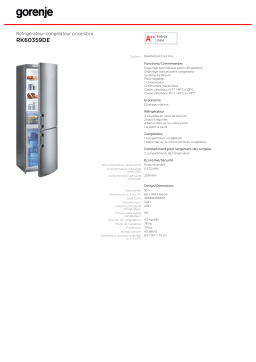 Gorenje RK60359DE Manuel utilisateur