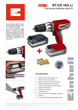 EINHELL RT-CD 18-2 LI Manuel utilisateur