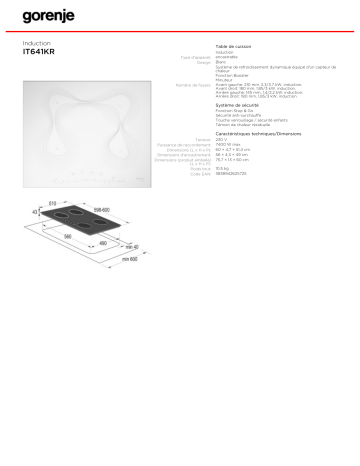 Manuel du propriétaire | Gorenje IT641KR Manuel utilisateur | Fixfr