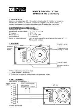 DELTA DORE SIP 110 Manuel utilisateur