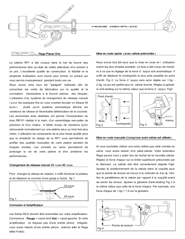 Manuel du propriétaire | Rega RP1 Manuel utilisateur | Fixfr