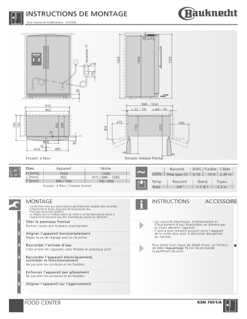 Manuel du propriétaire | Bauknecht KSN 7051 Manuel utilisateur | Fixfr