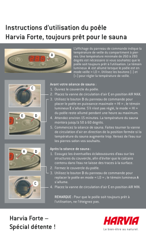 Manuel du propriétaire | HARVIA FORTE Manuel utilisateur | Fixfr