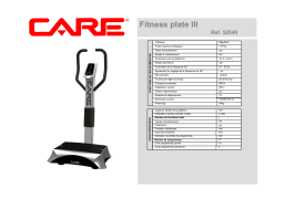 CARE FITNESS FITNESS PLATE III Manuel utilisateur