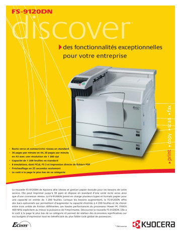 Manuel du propriétaire | KYOCERA FS-9120DN Manuel utilisateur | Fixfr